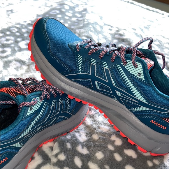 ASICS Trail Scout 2 Women’s Running Shoes Size 6.5 Teal Pink Trail Sneakers - Picture 9 of 11
